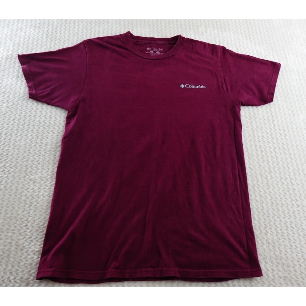 Columbia Men's Short Sleeve T-shirt Size L Maroon Eagle graphic